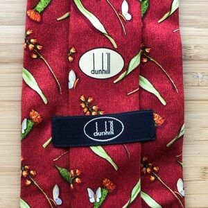 Dunhill Silk Tie In Festive Vibrant Dark Red